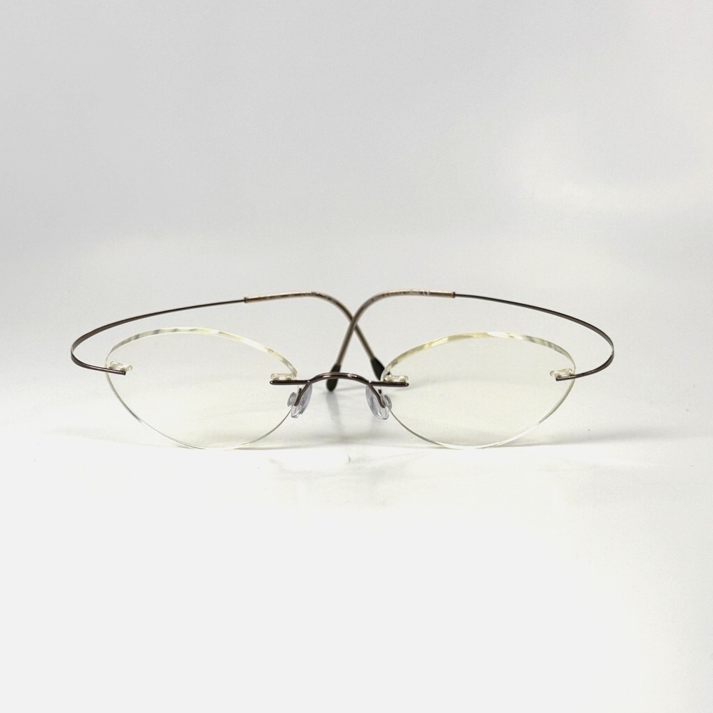 Silhouette M7395‎ V6055 Eyeglasses Frames 40-19 140 Brown Rimless Minimal Art